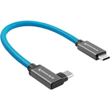Kondor Blue USB C to USB C High Speed Cable for SSD Recording - Right Angle (12")